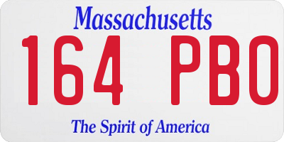 MA license plate 164PB0