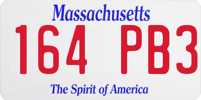 MA license plate 164PB3