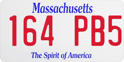 MA license plate 164PB5