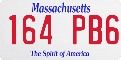 MA license plate 164PB6