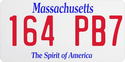 MA license plate 164PB7