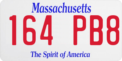 MA license plate 164PB8