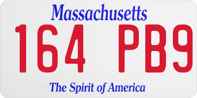 MA license plate 164PB9
