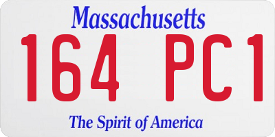 MA license plate 164PC1