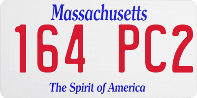 MA license plate 164PC2