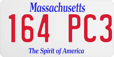 MA license plate 164PC3