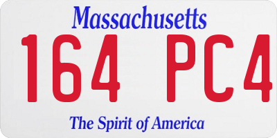 MA license plate 164PC4
