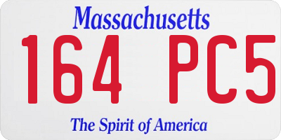 MA license plate 164PC5