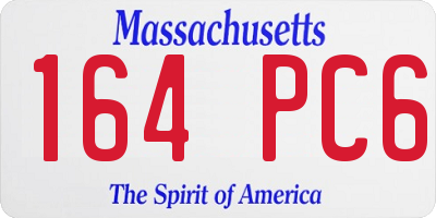 MA license plate 164PC6