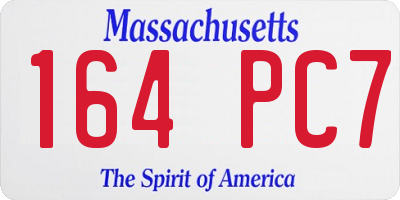 MA license plate 164PC7