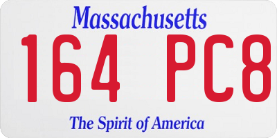 MA license plate 164PC8