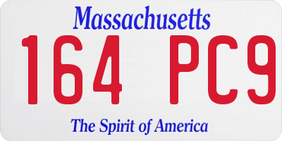 MA license plate 164PC9