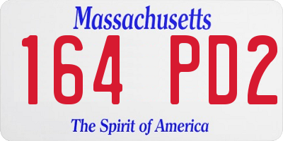MA license plate 164PD2