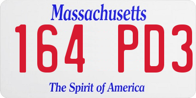 MA license plate 164PD3