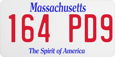 MA license plate 164PD9
