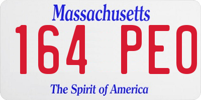 MA license plate 164PE0