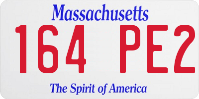 MA license plate 164PE2