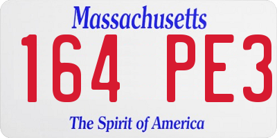 MA license plate 164PE3