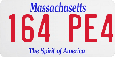 MA license plate 164PE4