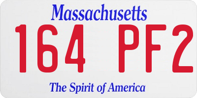 MA license plate 164PF2