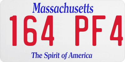 MA license plate 164PF4