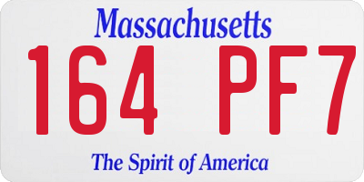 MA license plate 164PF7