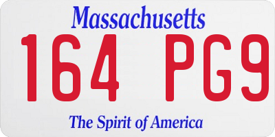 MA license plate 164PG9