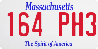 MA license plate 164PH3