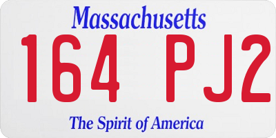 MA license plate 164PJ2