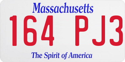 MA license plate 164PJ3