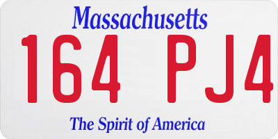 MA license plate 164PJ4