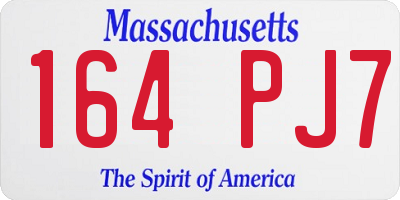 MA license plate 164PJ7