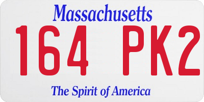 MA license plate 164PK2