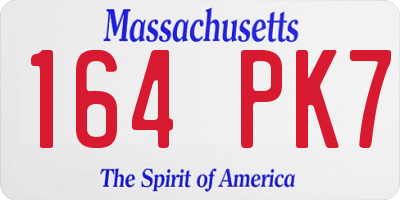 MA license plate 164PK7