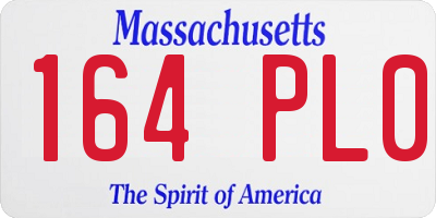 MA license plate 164PL0