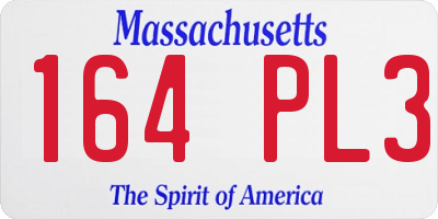 MA license plate 164PL3