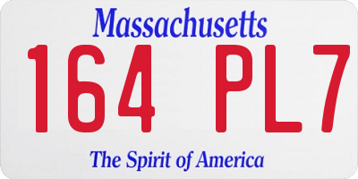 MA license plate 164PL7