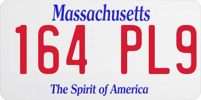 MA license plate 164PL9