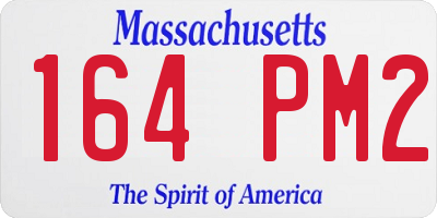 MA license plate 164PM2