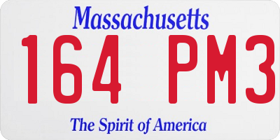 MA license plate 164PM3