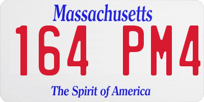 MA license plate 164PM4