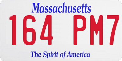 MA license plate 164PM7