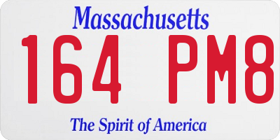 MA license plate 164PM8