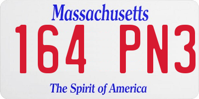 MA license plate 164PN3