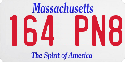 MA license plate 164PN8