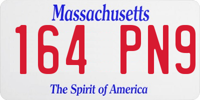 MA license plate 164PN9