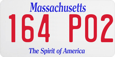 MA license plate 164PO2