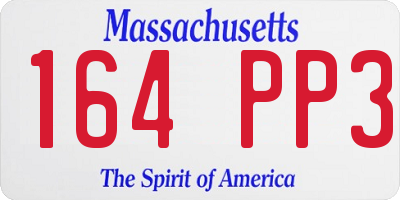MA license plate 164PP3
