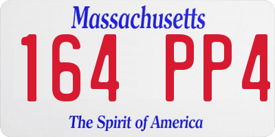 MA license plate 164PP4