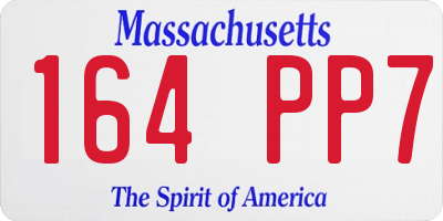 MA license plate 164PP7